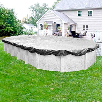 Robelle 551833-4-ROB Pool Cover for Winter, Dura-Guard Silver, 18 x 33 ft Above Ground Pools