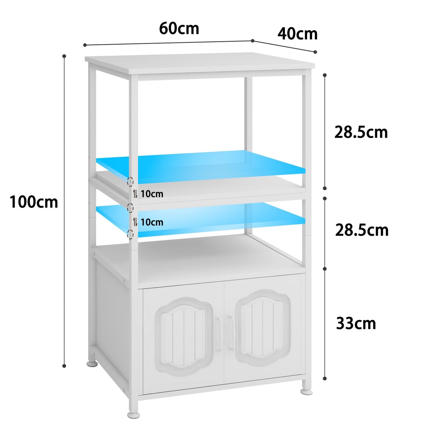 PUNCIA 4 Tier Printer Stand with File Cabinet
