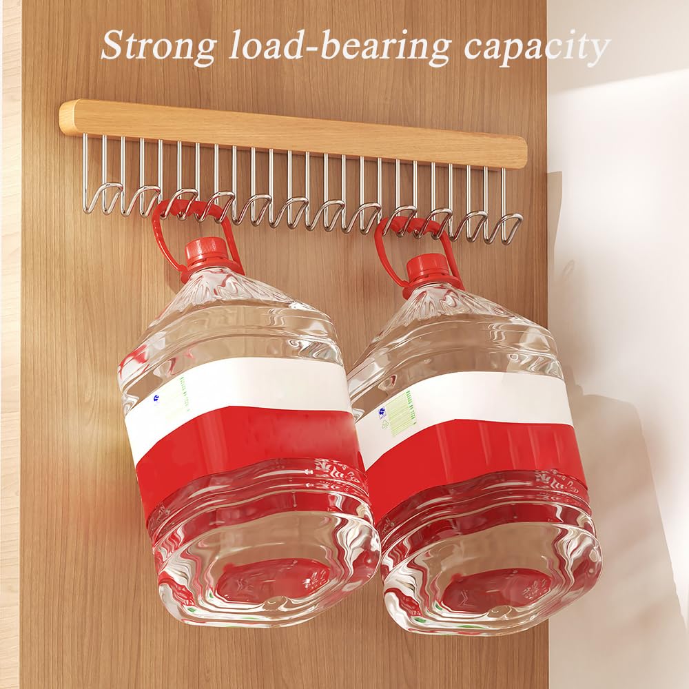 2 Pack Pull Out Belt Hanger for Closet, Wooden Tank Top Bra Hanger, Space Saving Coat Hooks Wall Mounted Hanging Organizer for Tie Belt Scarf