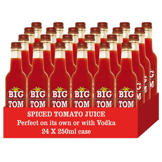 Big Tom Spiced Tomato Juice for Bloody Mary Mix - 250ml Bottles (24 Pack) | Vegan-Friendly Drink