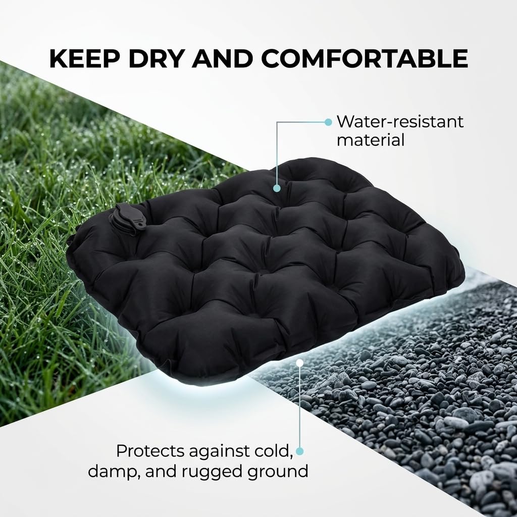 Inflatable Seat Cushion, Portable Air Seat Pad for Travel and Camping