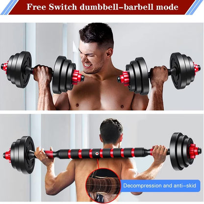 BCBIG Adjustable Dumbbell Set, 10kg, Red, PVC + Iron Sand, Home Fitness, Gym, Back Strength Training