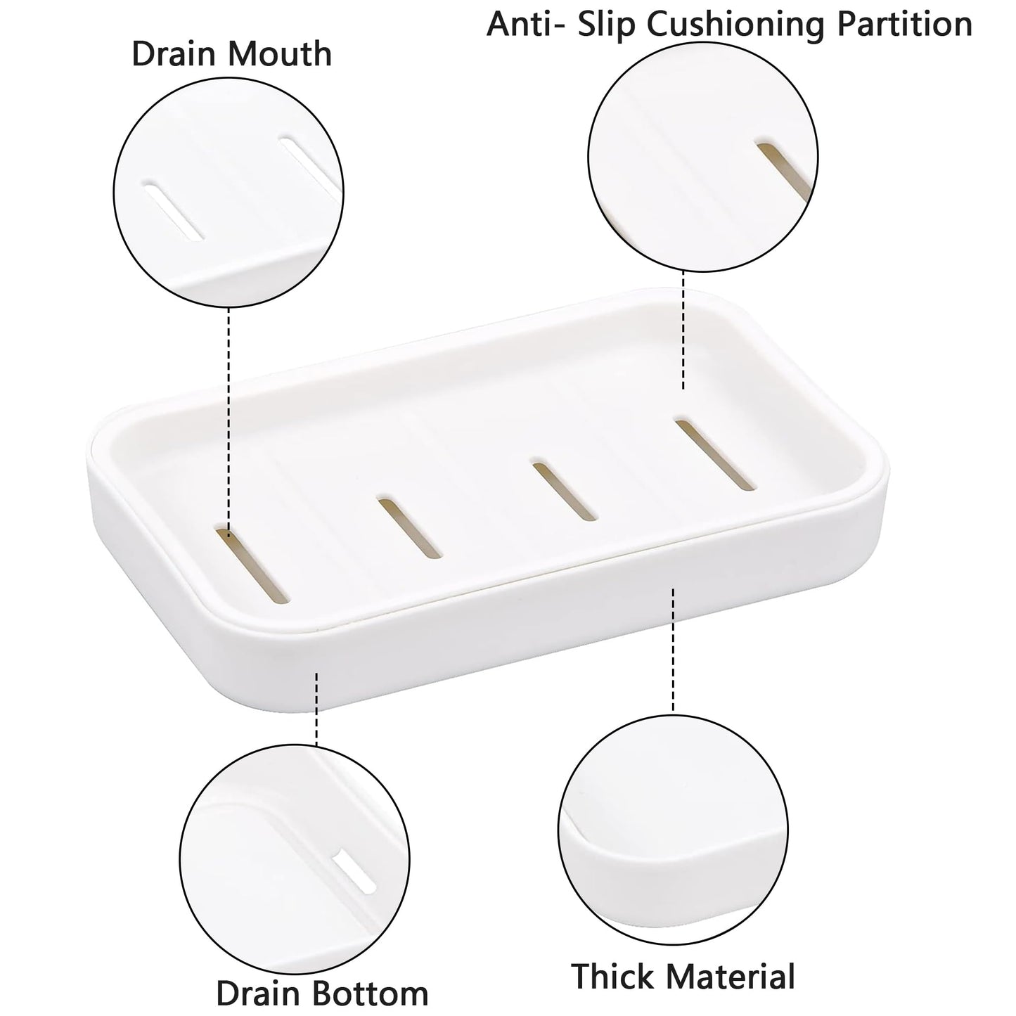 Senshuomy Soap Box, Soap Dish, Soap Dishes for Bathroom, Plastic Draining Soap Dishe, Plastic Draining Soap Dishes, Keep Soap Dry