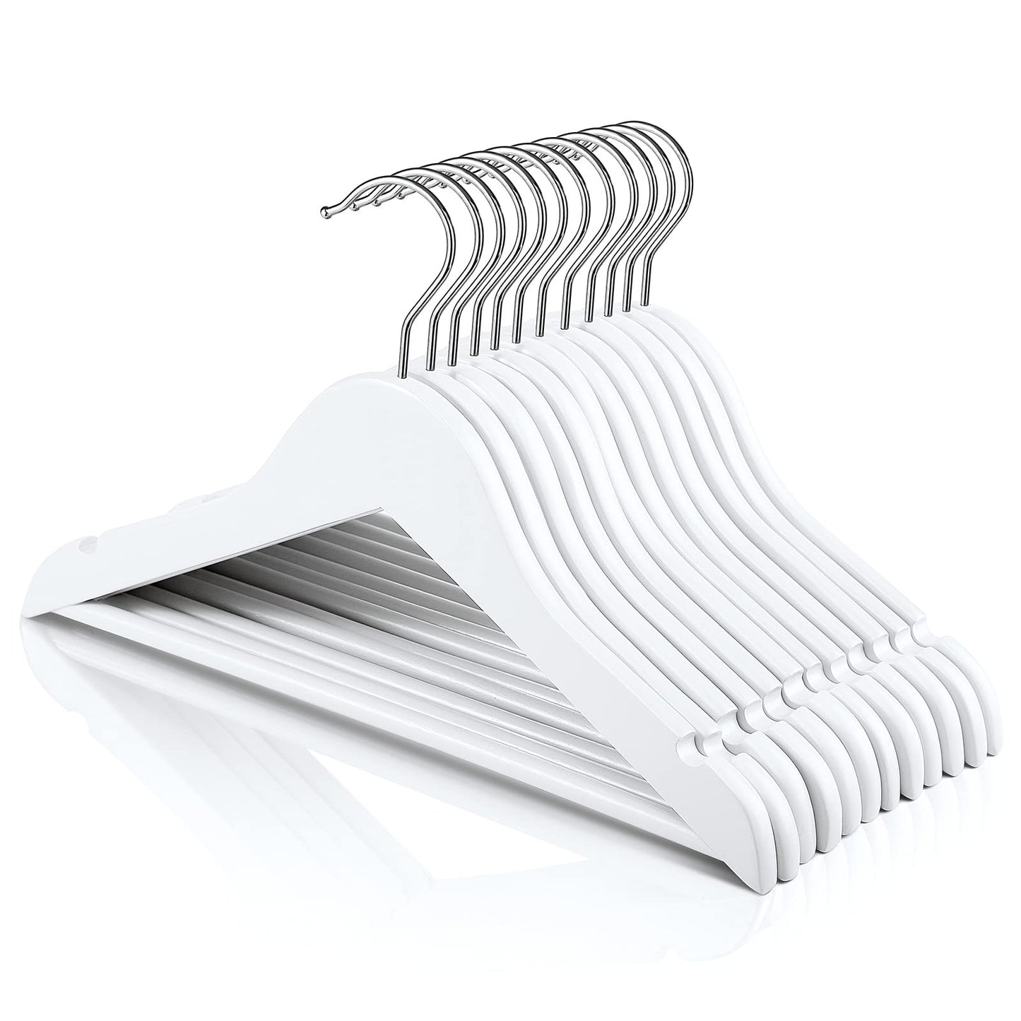 HOUSE DAY Childrens Wooden Kids Hangers, Baby Nursery White Wood Hangers