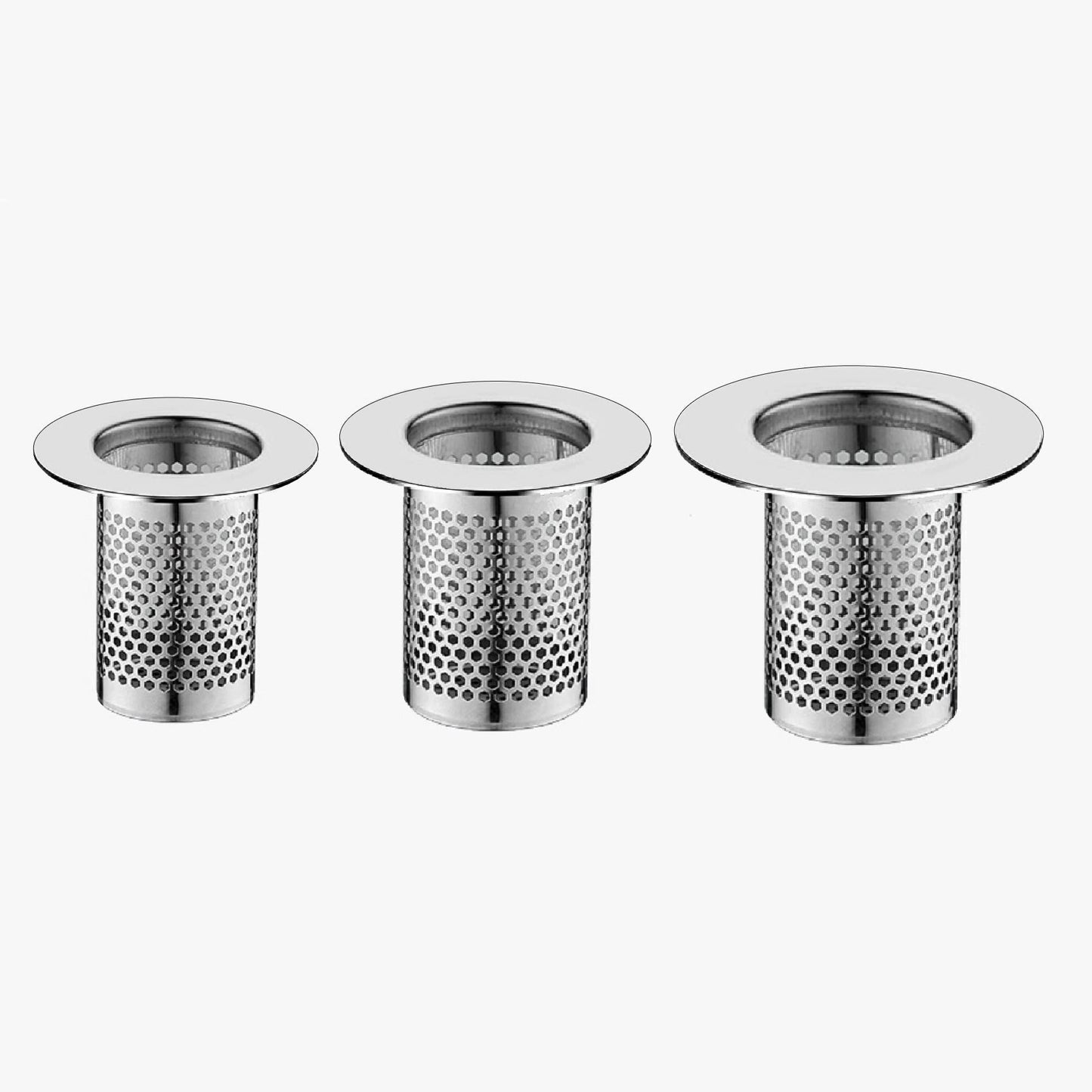 CNSZNAT 3-Pack Hair Catcher Shower Drain Strainer, Floor Drain Strainer, Stainless Steel Sink Strainer for Bathroom Washbasin Bathtub Drain
