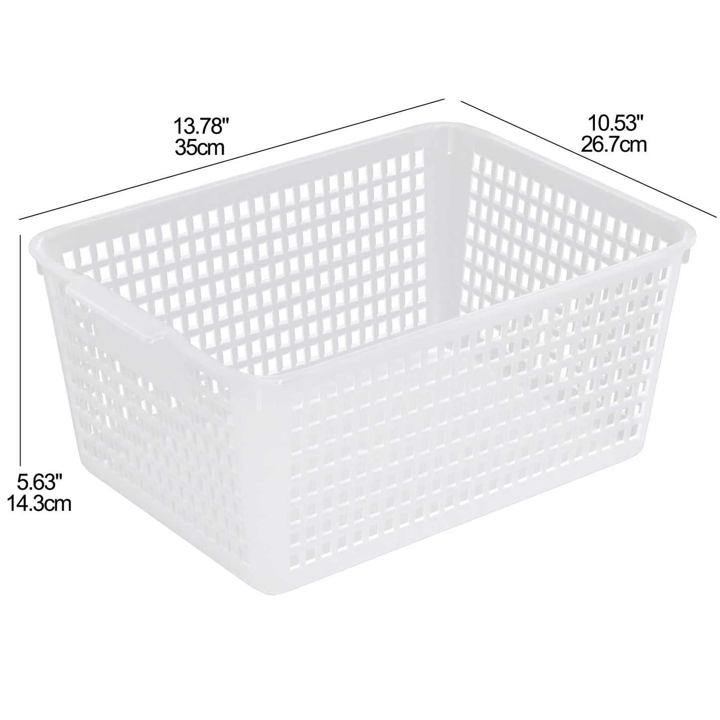 Qskely 3-Pack Large Plastic Storage Basket, Clear Kitchen Cupboard Baskets