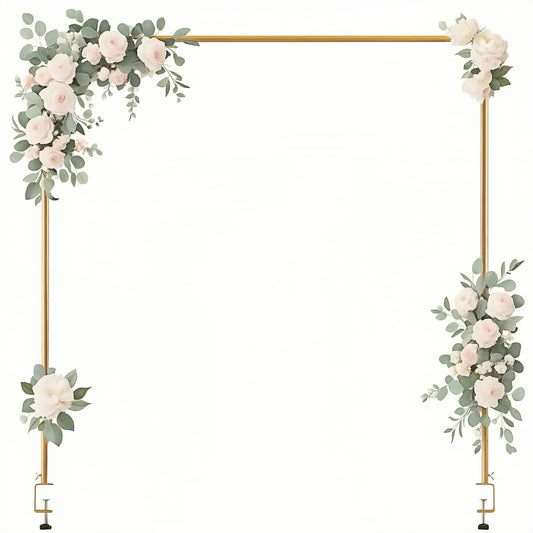 Over The Table Rod Stand with Clamps, Adjustable 47"-102" Length Table Hanging Rail, Metal Tabletop Flower Arch Stand for Wedding Birthday Party