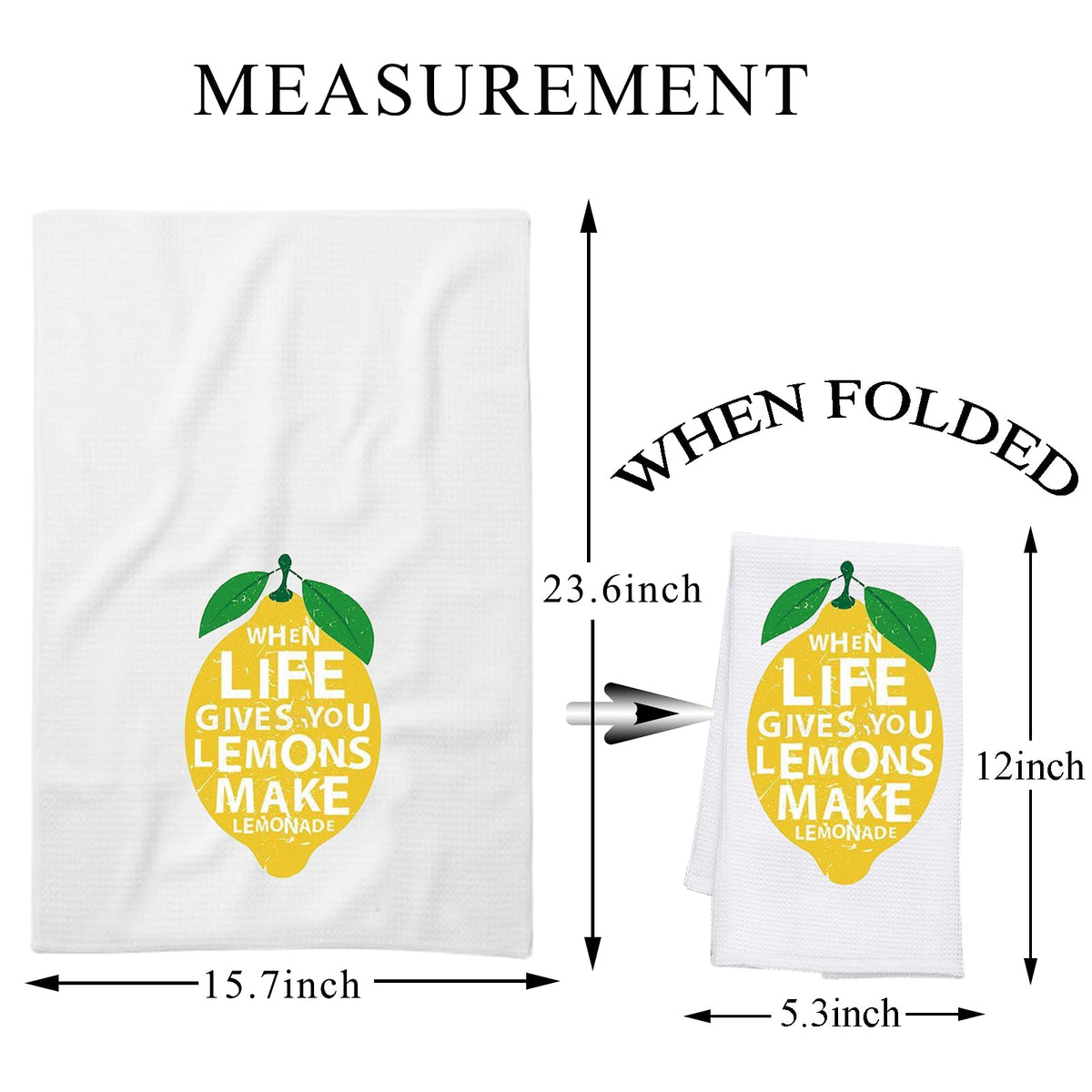 PLITI When Life Gives You Lemons Make Lemonade Novelty Kitchen Towels with Sayings Flour Sack Cotton Hand Towel Make lemonade towelU