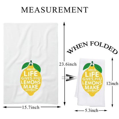 PLITI When Life Gives You Lemons Make Lemonade Novelty Kitchen Towels with Sayings Flour Sack Cotton Hand Towel Make lemonade towelU