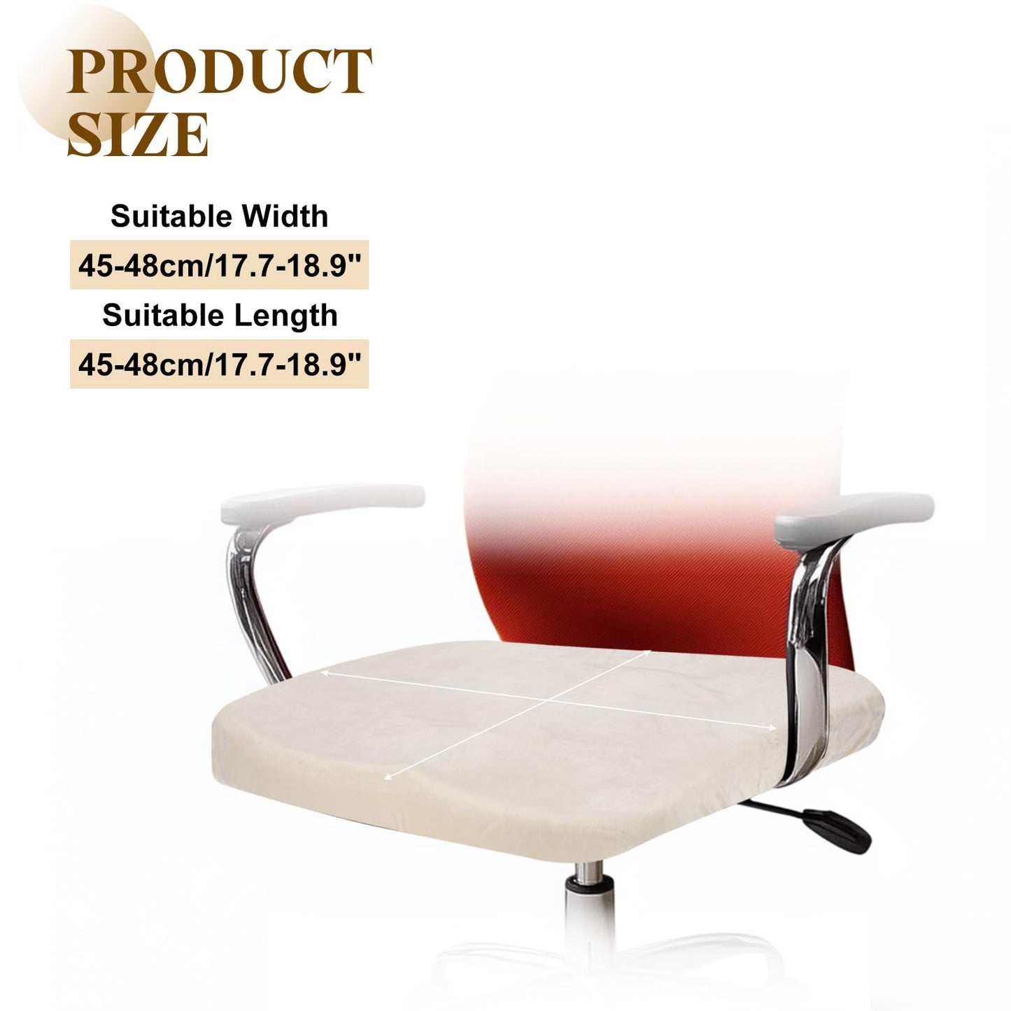 sourcing map Office Chair Cover, Stretchable Soft Rotating Chair Slipcover Washable Desk Computer Seat Cover Protector for Office Home, L(45-48cm)
