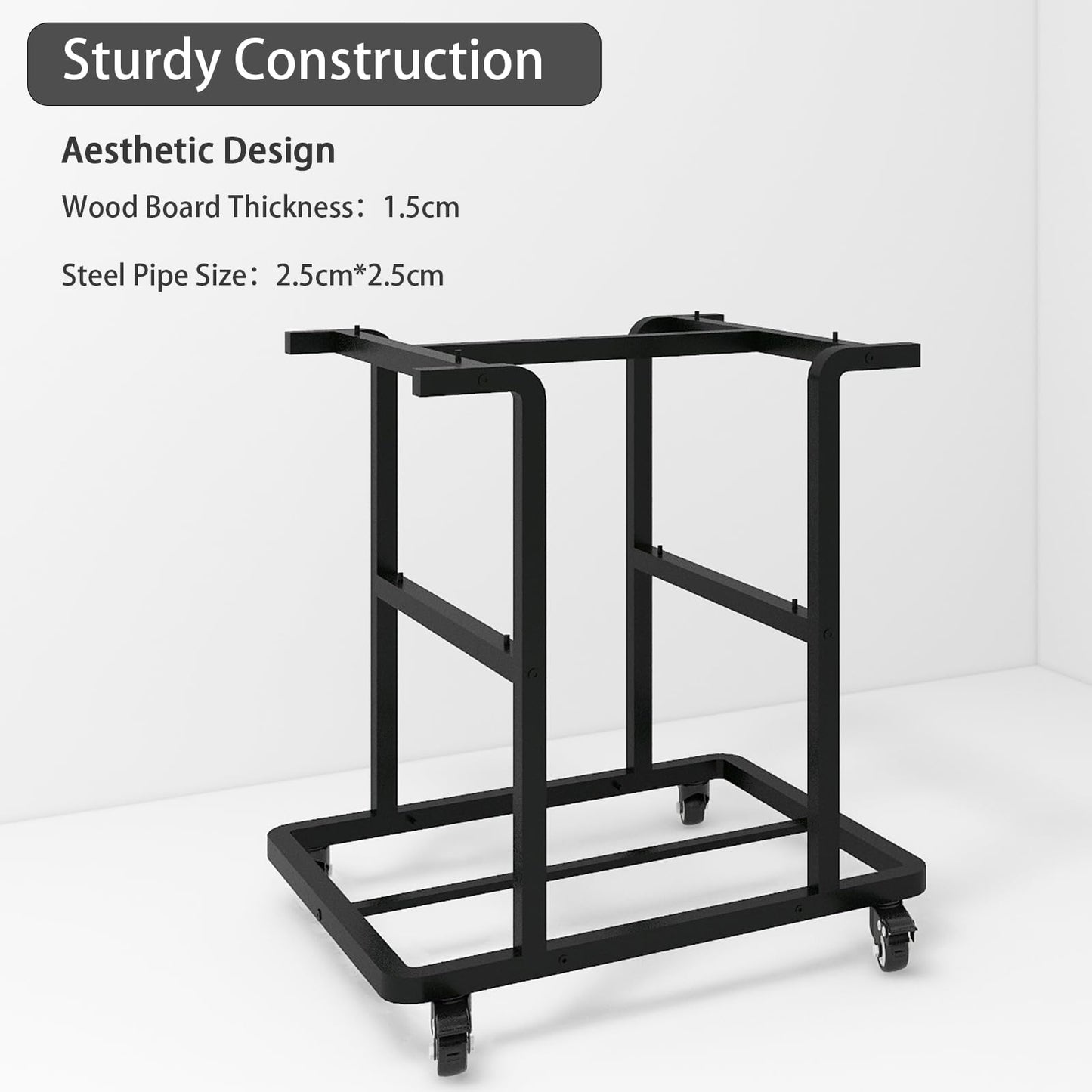 PUNCIA 3-Tier Laser Printer Stand with Storage Heavy Duty Rolling Cart