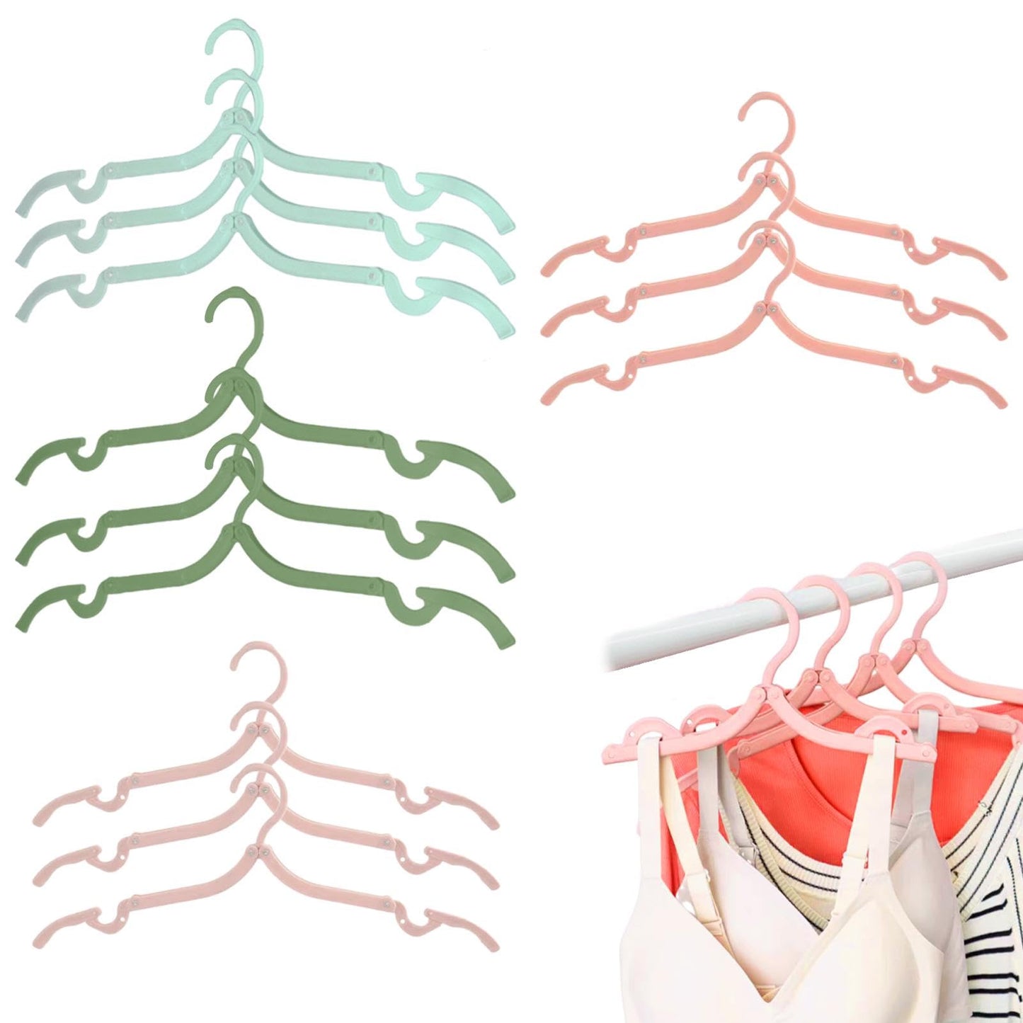 12Pcs Travel Hangers, Folding Clothes Hangers Portable Coats Hangers