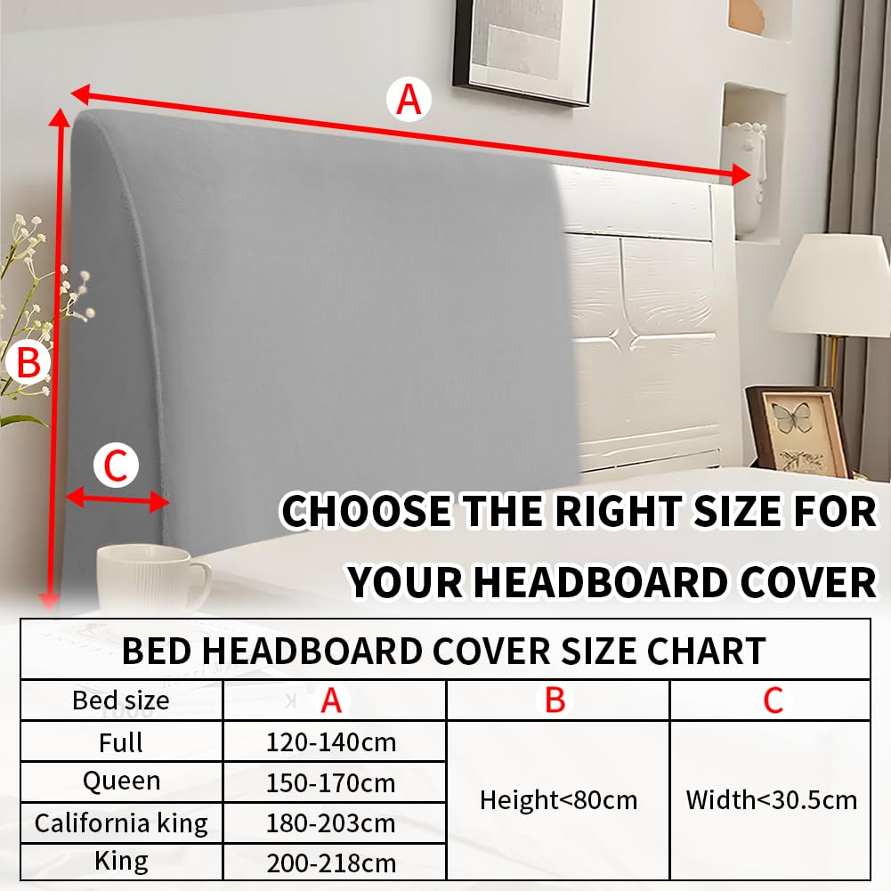 Caijin Bed Headboard Slipcover, Stretch Bed Headboard Cover, Dustproof Protector Cover for Linen Fabric Tufted Upholstered Headboard