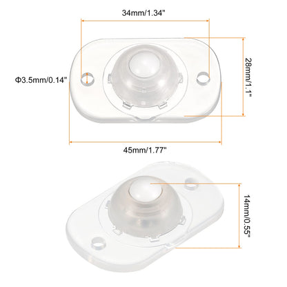 sourcing map Self Adhesive Caster Wheels, Mini Swivel Paste Universal Pulley for Bin Bottom, Trash Can, Electronic Pack of 8 -Clear