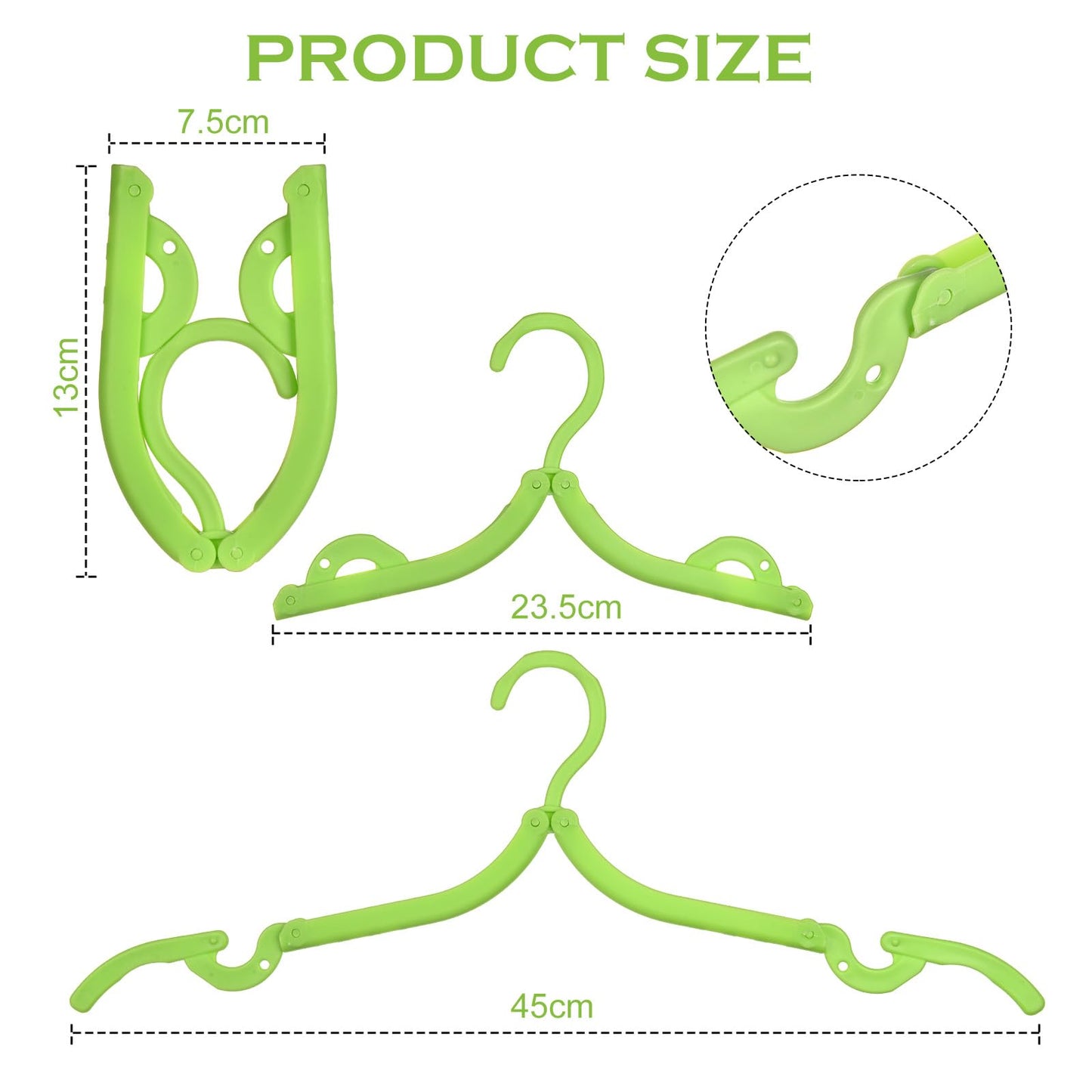 OSDUE 16PCS Folding Clothes Hangers, 4 Colors Travel Portable Clothes Hangers, Plastic Clothes Coats Hangers Hotel Camping Holiday Travel Accessories