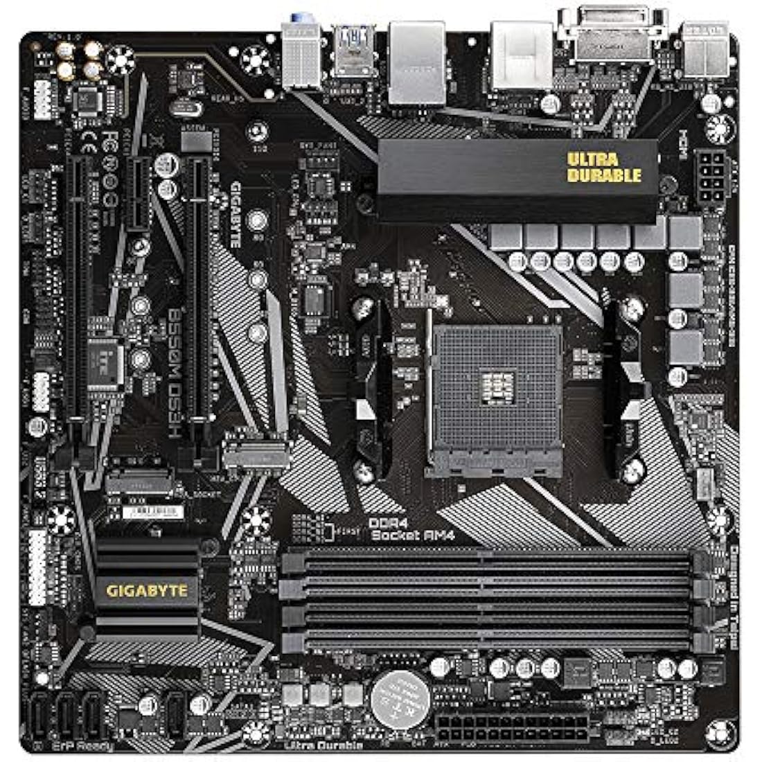 Gigabyte B550M DS3H Motherboard - Supports AMD Ryzen 5000 Series AM4 CPUs, 5+3 Phases Pure Digital VRM, up to 4733MHz DDR4 (OC), 2xPCIe 3.0 M.2, GbE LAN, USB 3.2 Gen1