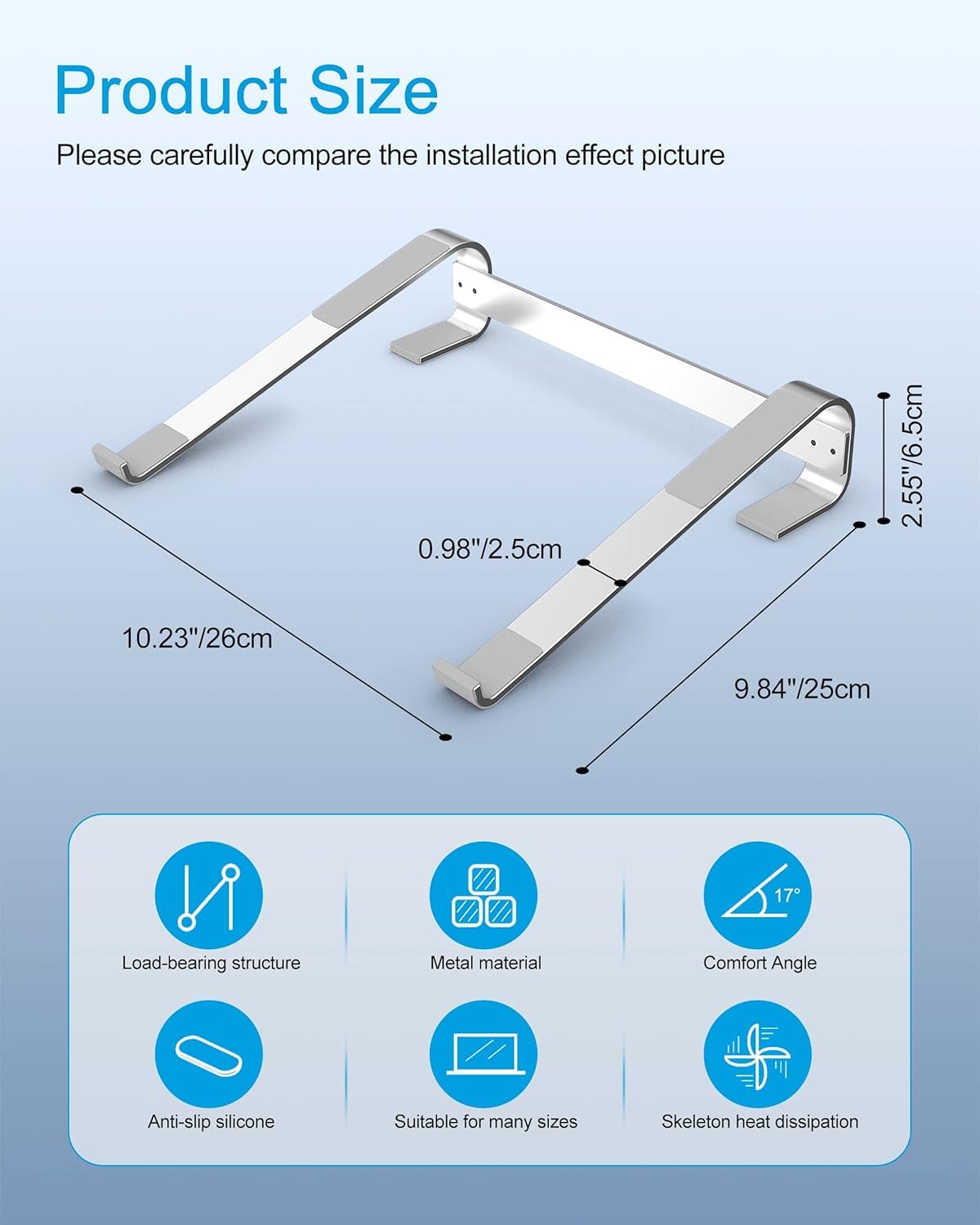 OneCut Laptop Stand, Ergonomic Laptops Riser for Desk - Computer Stands for All 10-18 inch HP, Dell, Lenovo, Microsoft, Macbook