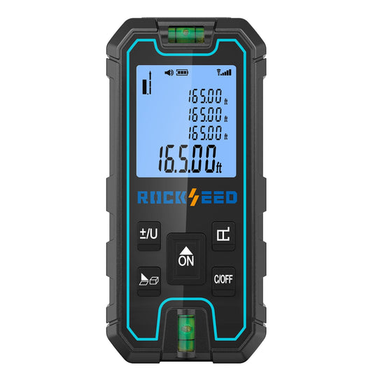 Laser Measure 100M, RockSeed Portable Accurate Laser Distance Meter, Digital Distance Measurement Tool with 2 Bubble Levels, Laser Distance Measure