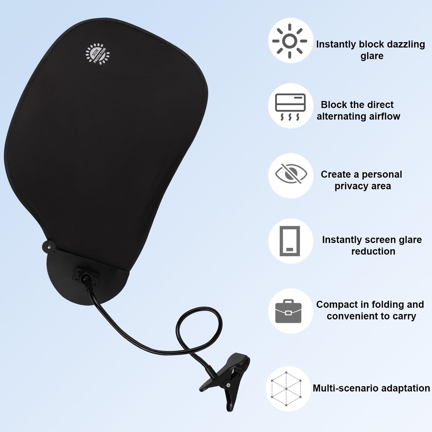 Office Cubicle and Desk Shade, Adjustable Desk Shade to Block Overhead Light Cover Office Supply for Privacy Glare Reduction Comfortable Essential