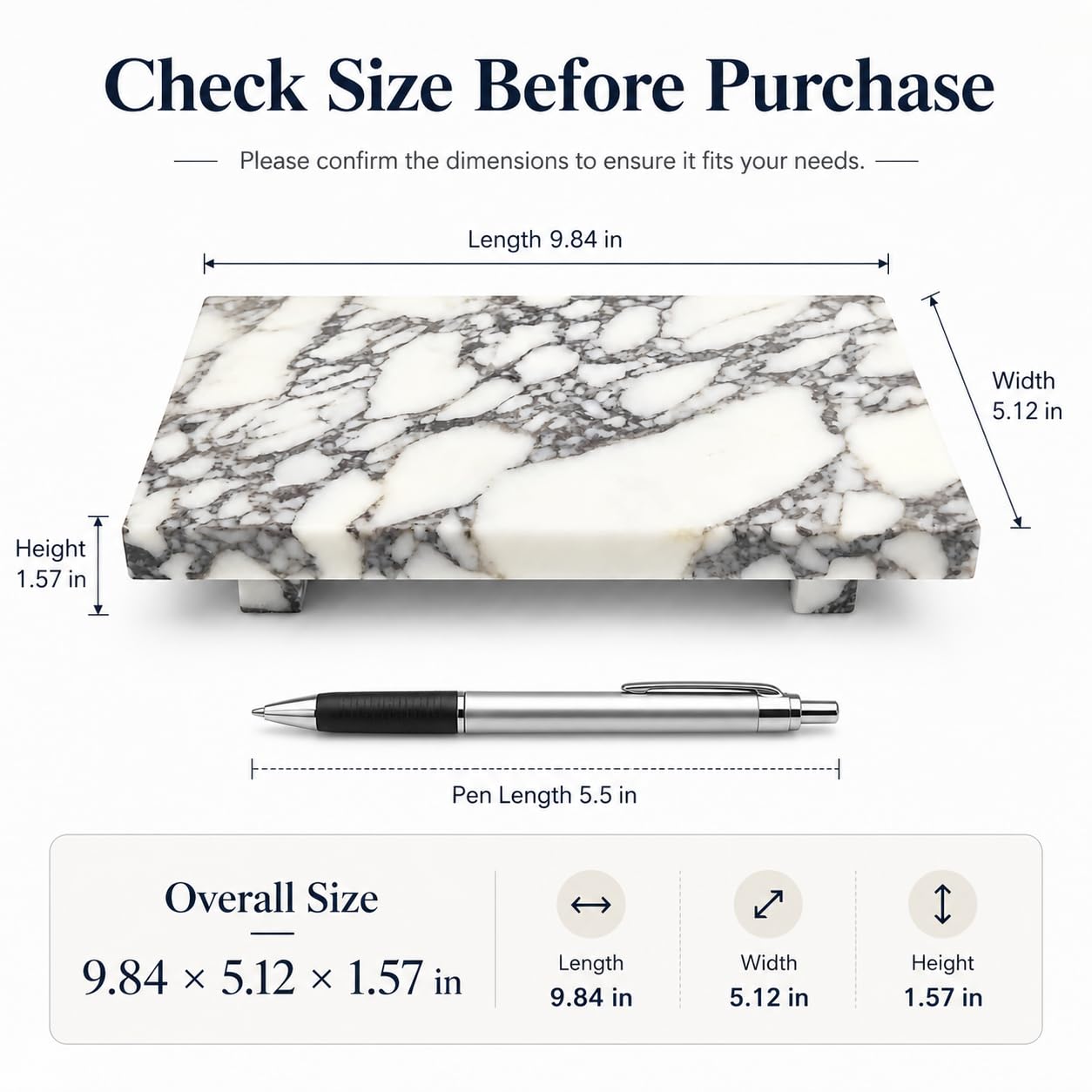 Marble Pedestal Tray for Perfume, Jewelry & Vanity Organizers