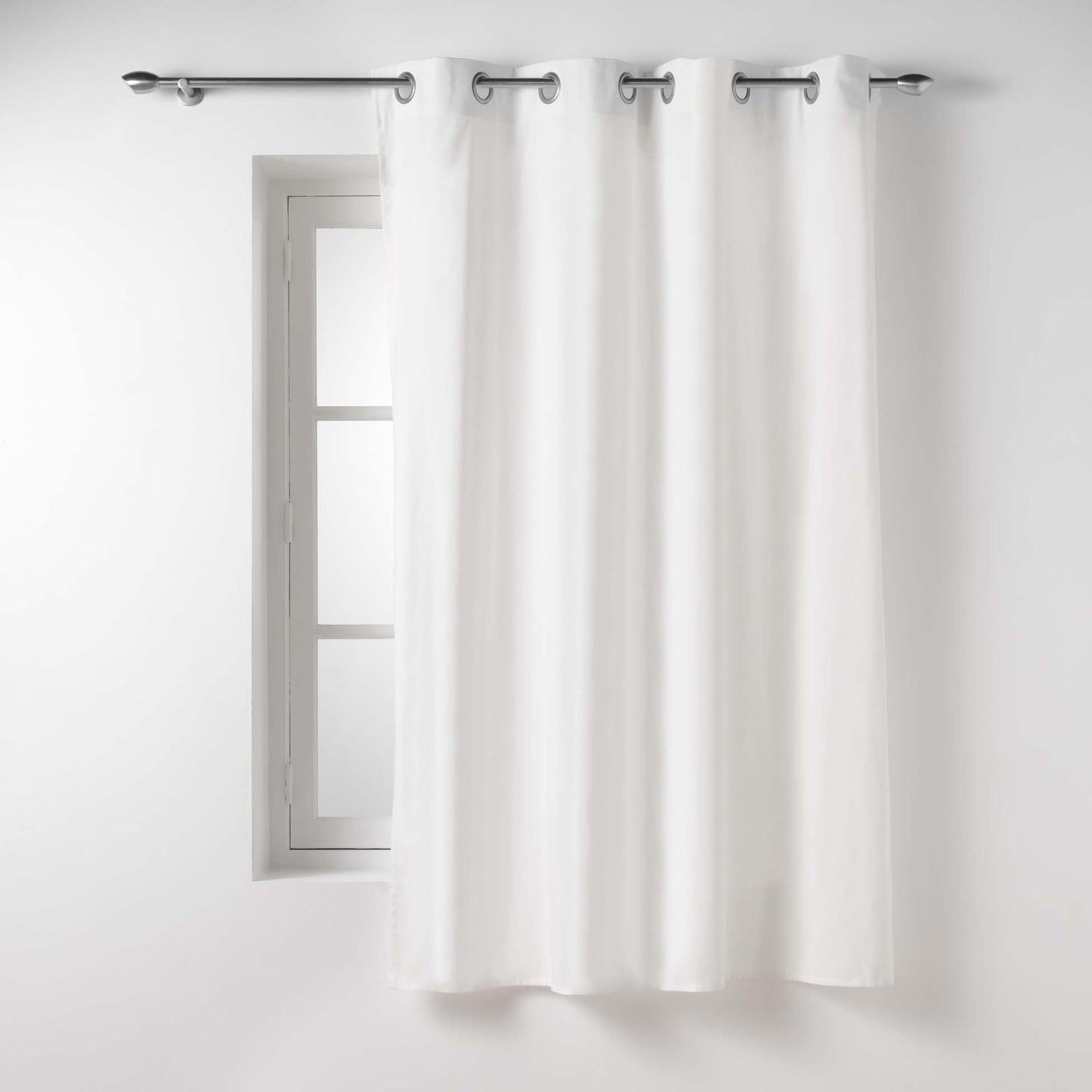 Douceur d'Intérieur Twily Eyelet Curtain 135 x 180 cm White Cotton Recycled Polyester