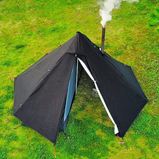 1 Man Tent Lightweight Teepee Hot Tent with Stove Hole Waterproof for Camping Hiking Hunting Fishing Backpacking