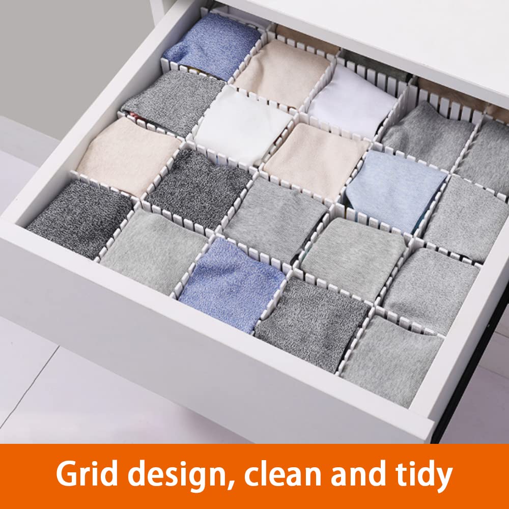 KnnRiim 40Pcs Drawer Dividers, 38x7 cm, Thin, Plastic Drawer Storage, Adjustable Drawer Organizer Separators for Clothes, Socks, Makeup, Kitchen