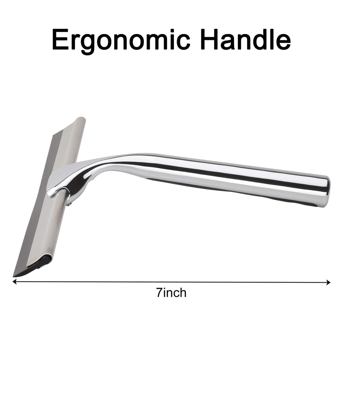 Adjaso All Purpose Stainless Steel Squeegee for Glass Shower Doors, Car Window, Home Mirrors, Bathroom Cleaner Wiper
