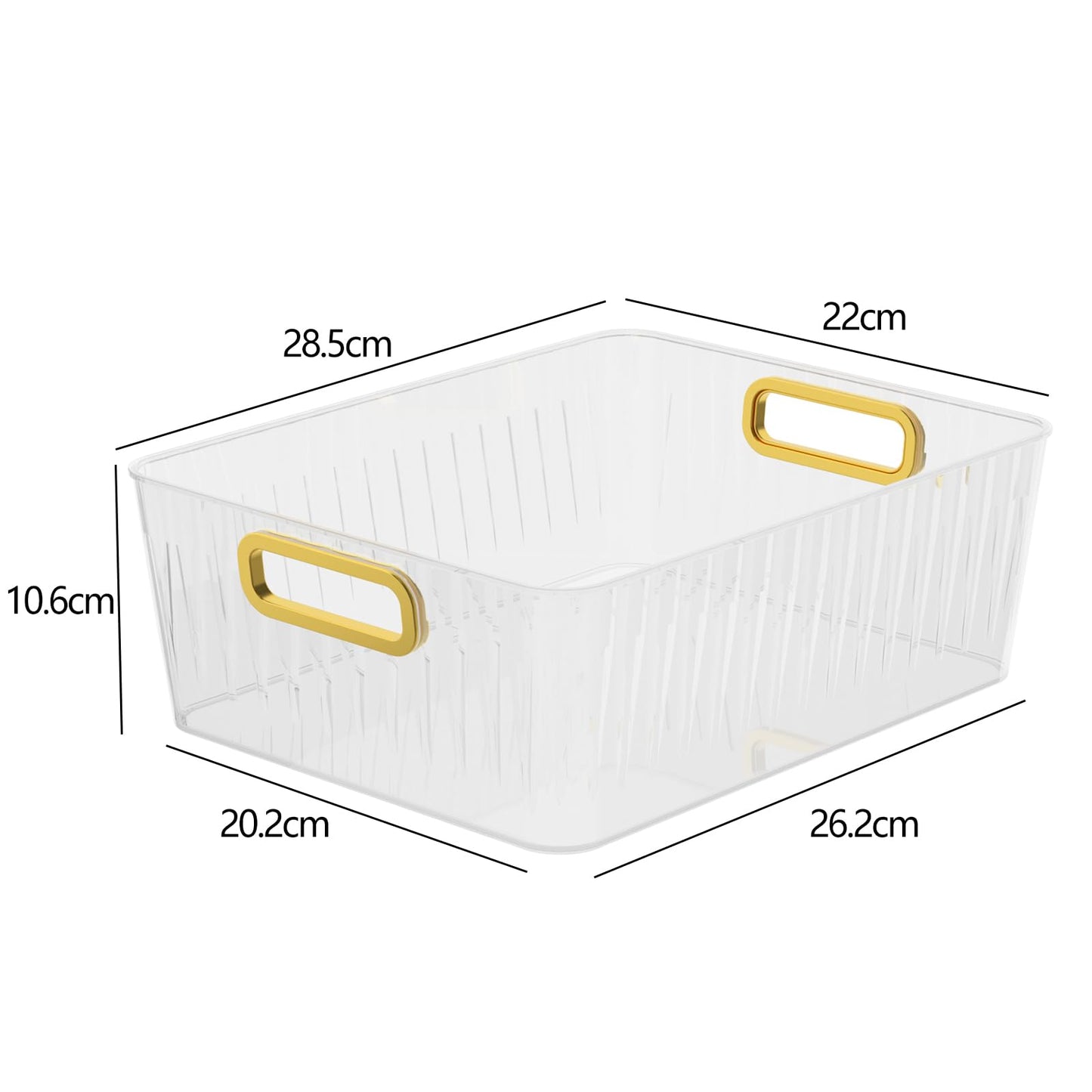 Joyeen 4-pack Clear Kitchen Pantry Bins, Fridge Storage Organizer Bin, 28.5 x 22 x 10.6 cm