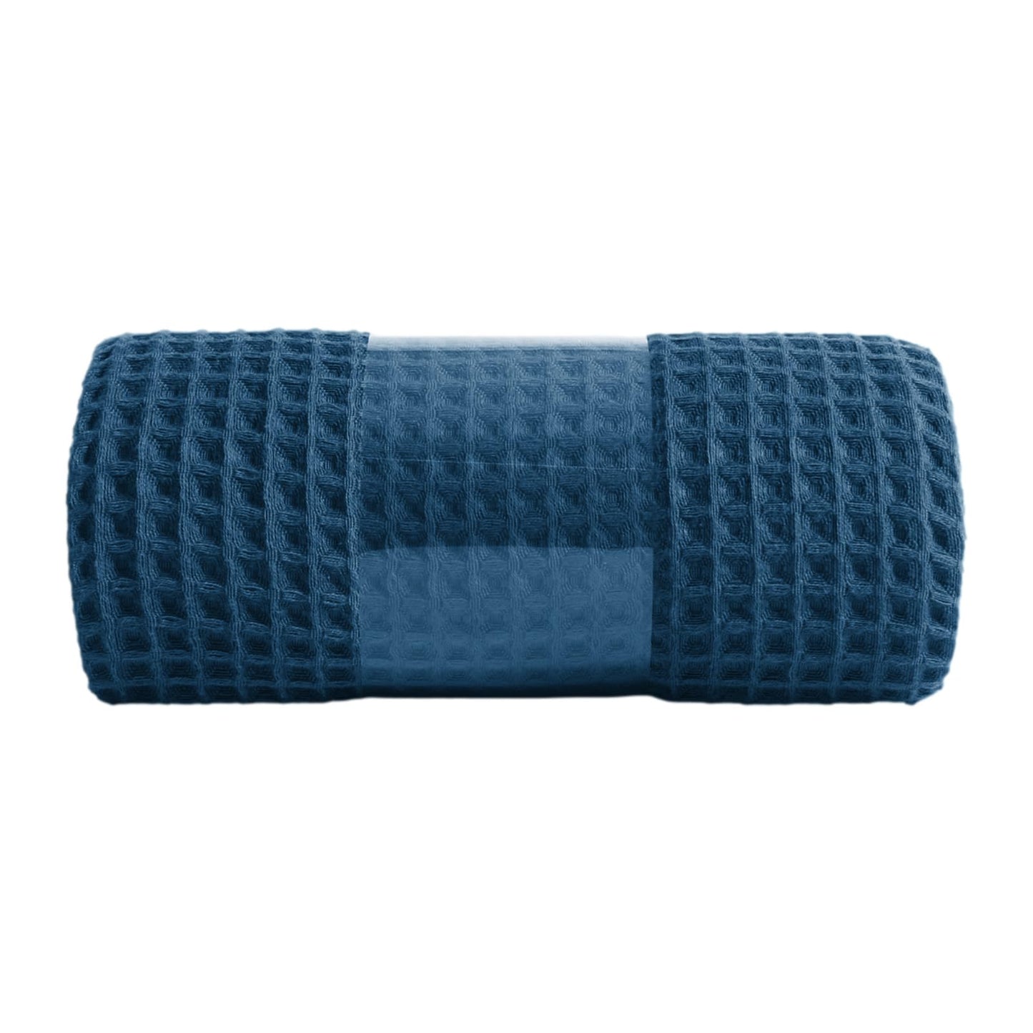 Jamron Pure Cotton Waffle Bath Towel Quick Dry Soft 180x90cm Large Bath Sheet Tassel Shawl SN079108 Blue