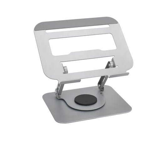 Fit4Less Laptop Stand Ergonomic Design, Adjustable Angel and Height, Foldable fits for laptops, notebooks up to 17.3 Inch Silver