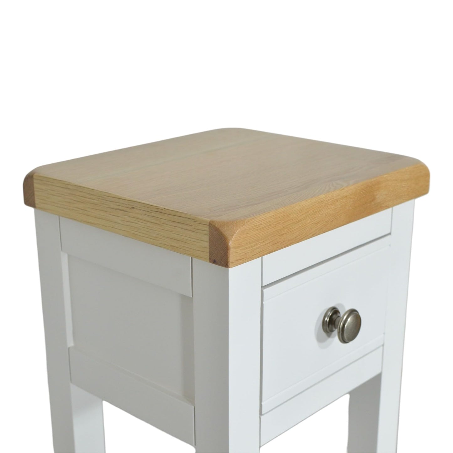 GROF GROFurniture Small Side Table with Drawer Painted White Small Console Table for Living Room or Hallway
