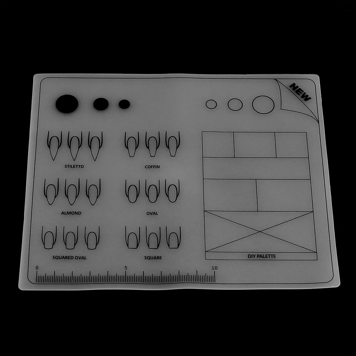 VOANZO Silicone Nail Training Mat Acrylic Application Trainer Sheet Reusable & Laminated for Professional Practice