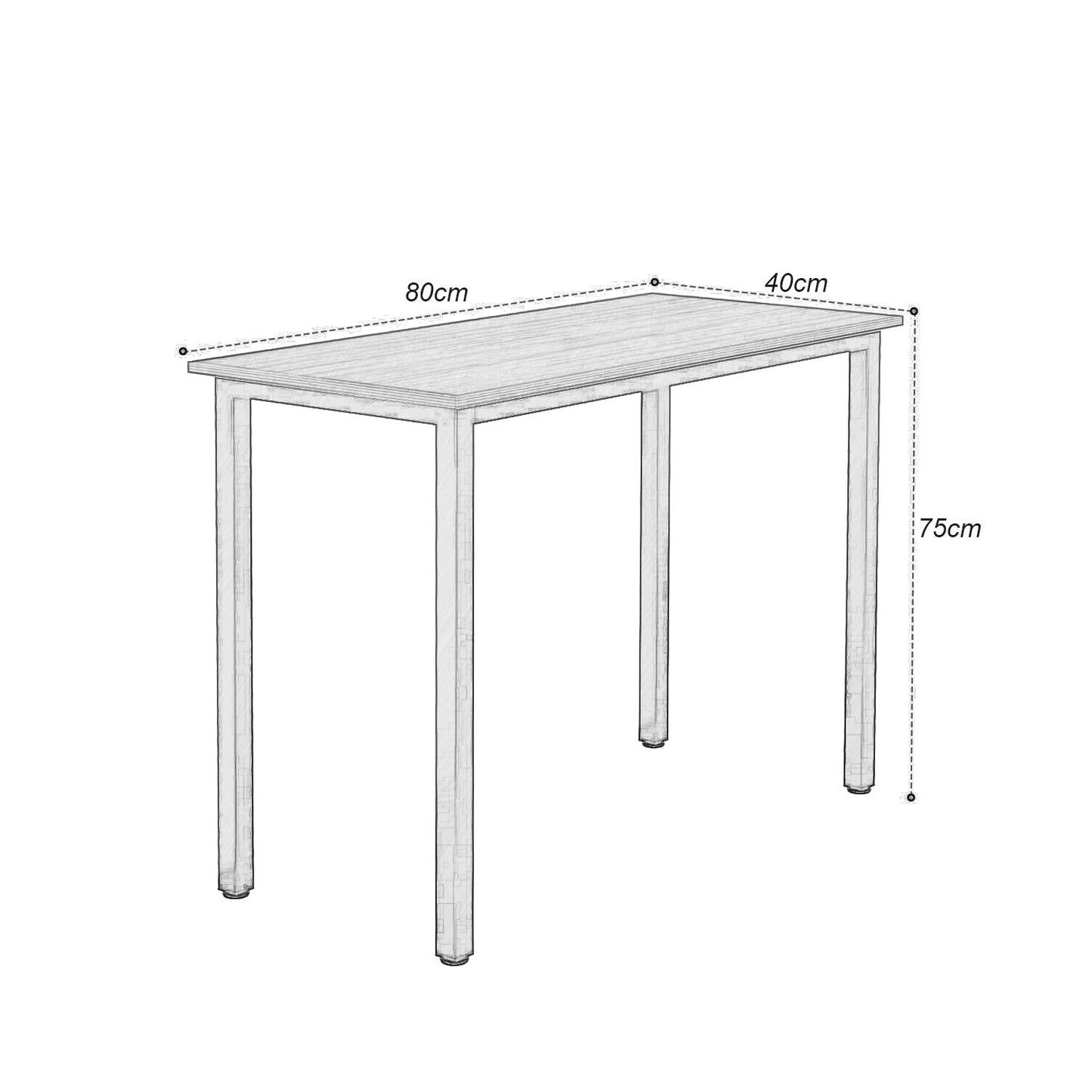 sogesfurniture Compact Computer Desk PC Laptop Table, Simple Home Study Table Writing Desk for Student, Multipurpose Workstation Office Meeting Table