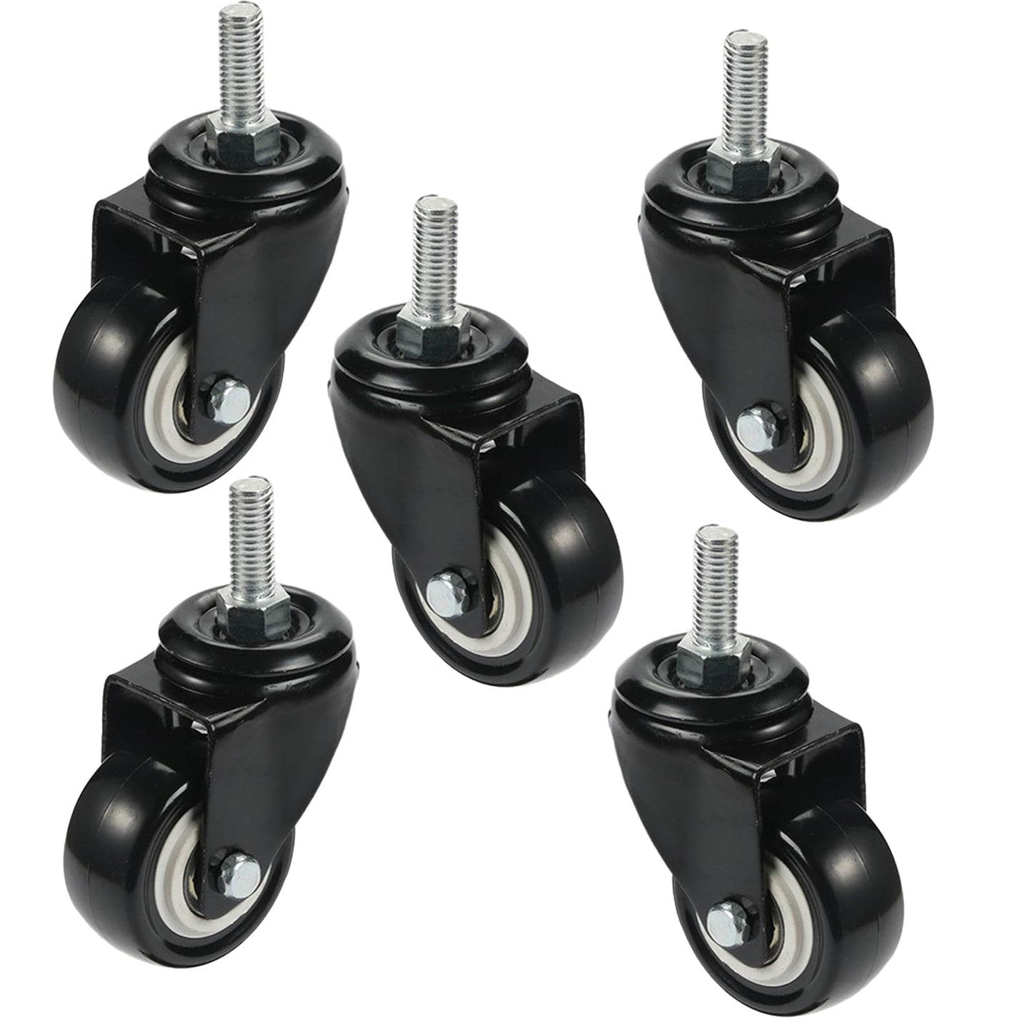 1,5-Zoll Gummi Bürostuhlrollen M8x25mm, 5 Stück
