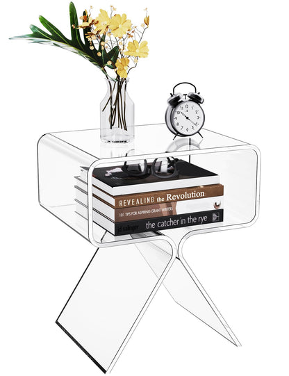 solaround Acrylic Side Table, No Assembly, 39 x 30 x 45 cm, Clear