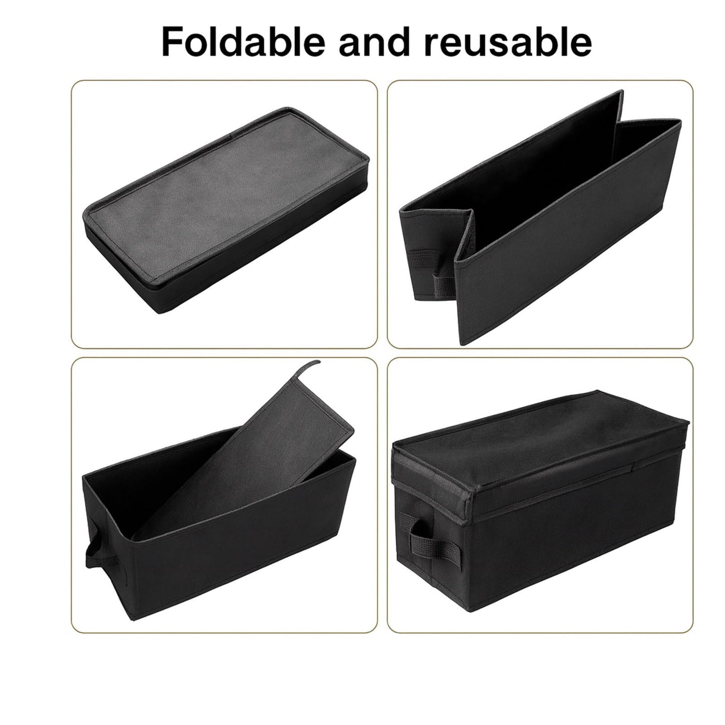 WinHUb CD Storage Boxes Set of 4, Foldable CD DVD Organiser with Lids 35x17x14cm, Holds 30 CDs Full Case, 60 Slim Case or 165 Sleeves