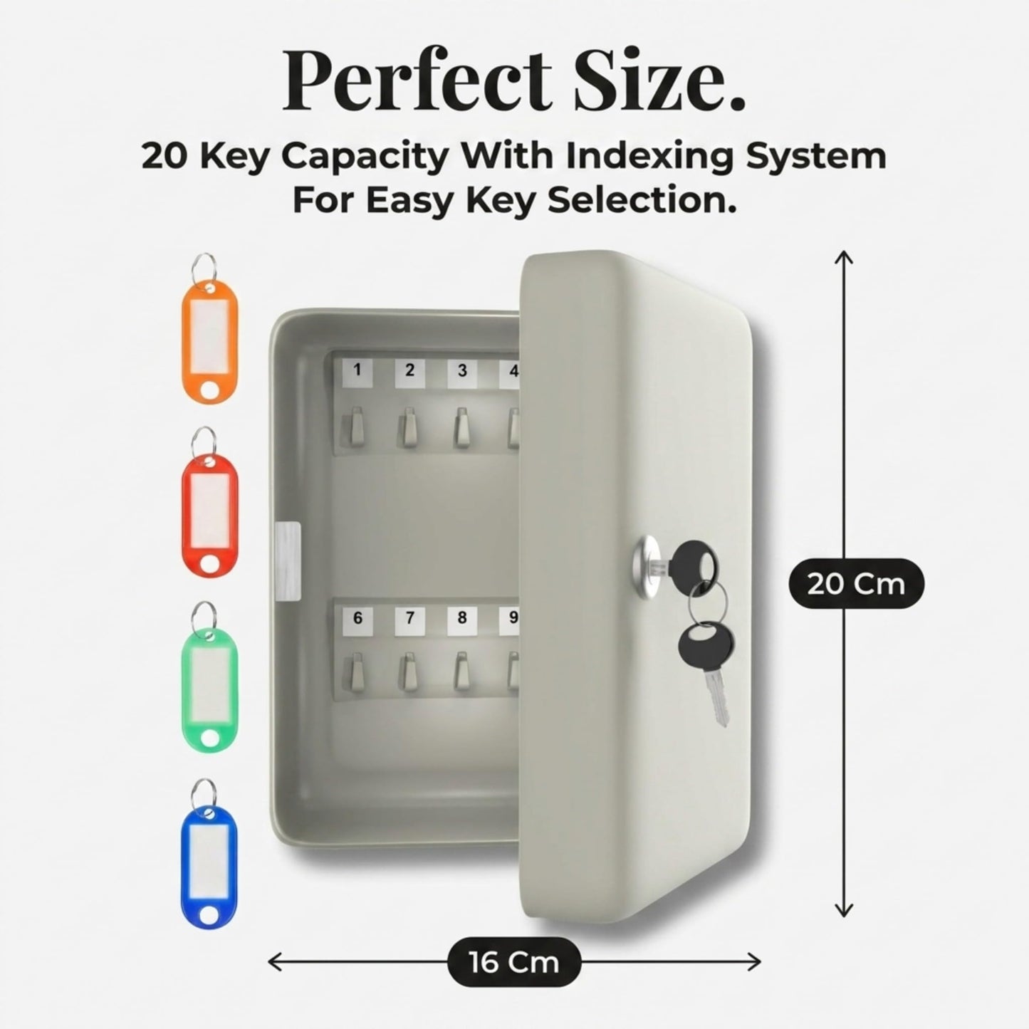 LDS® 20-Key Cabinet with Key Tags – Key Boxes Wall Mounted