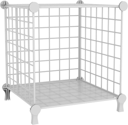 ATTDETJL Cube Storage Unit, Metal Shelving Unit with DIY Bookshelf, White
