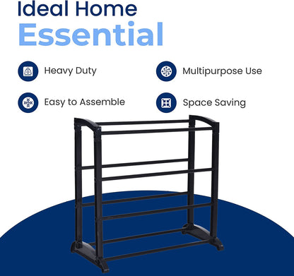 CUQOO Shoe Rack 4 Tiers | Extendable Expandable Adjustable Metal Storage
