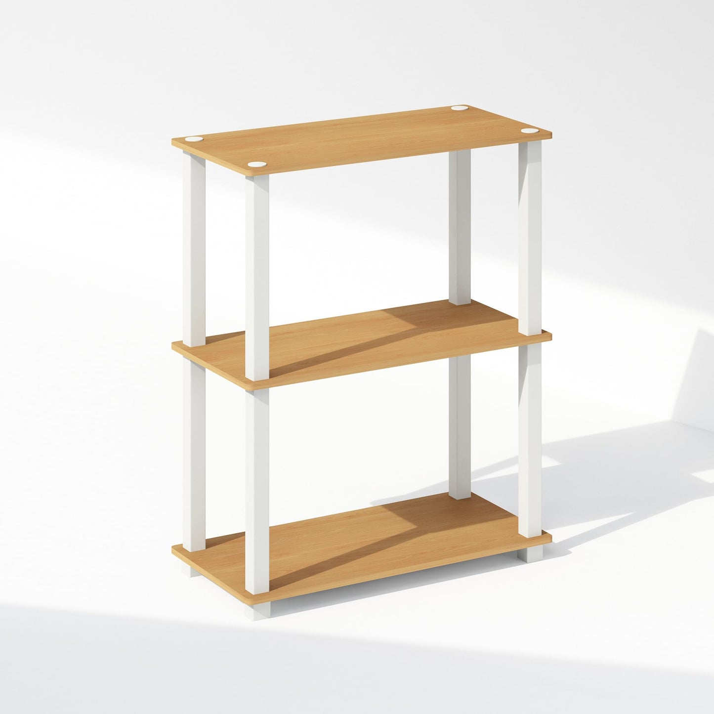 Furinno TURN-S-TUBE Book Shelf, 3-Tier Bookshelf, Multipurpose Bookcase with Square Tube, 11.6 x 23.6 x 29.6, for Living Room, Bedroom, Home Office