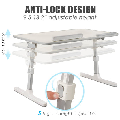 Laptop Desk Table, Height Adjustable Bed Table with 4 Adjustable Angles, Laptop Stand for Working Reading Eating