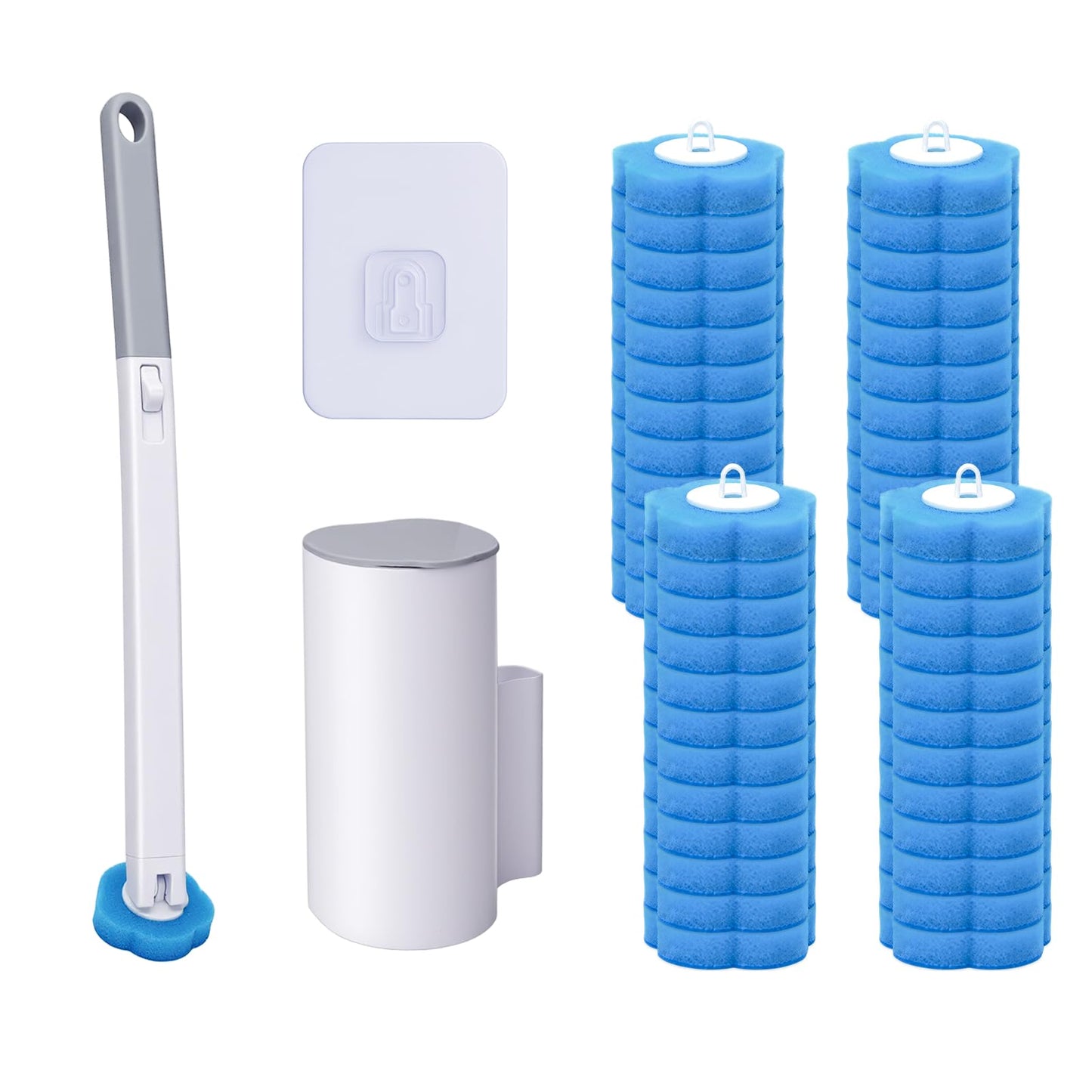 OWLKELA Disposable Toilet Brush with Holders, 48 Refills 1 Pack