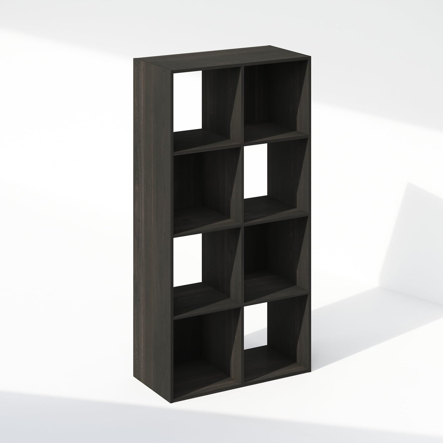 Furinno PELLI Book Shelf, 8-Cube Bookshelf, Horizontal Cube Storage Organizer Bookcase, 11.7 x 23.7 x 47, for Living Room, Bedroom, Home Office