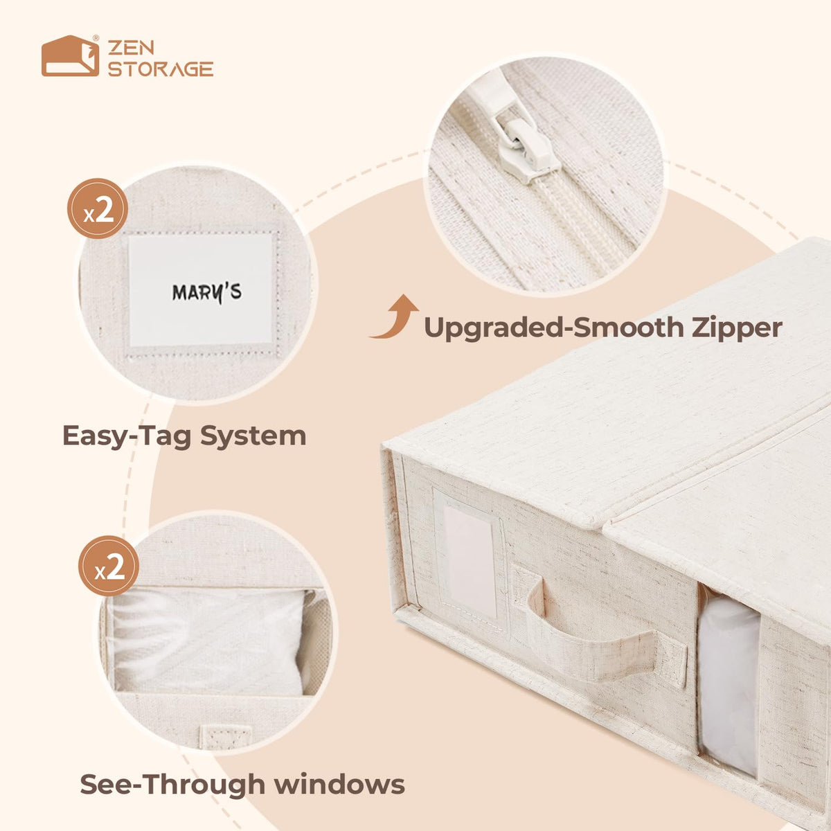 6Pack Linen Sheet Organizers and Storage - King/Queen Size Sheet Storage Organizer with Window