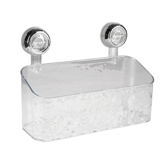 Gzsekken Shower Caddy Suction Bathroom Shelf Self-Adhesive No Drilling Clear Toiletries Holder Powerful Basket Organiser Tidy Rack for Kitchen
