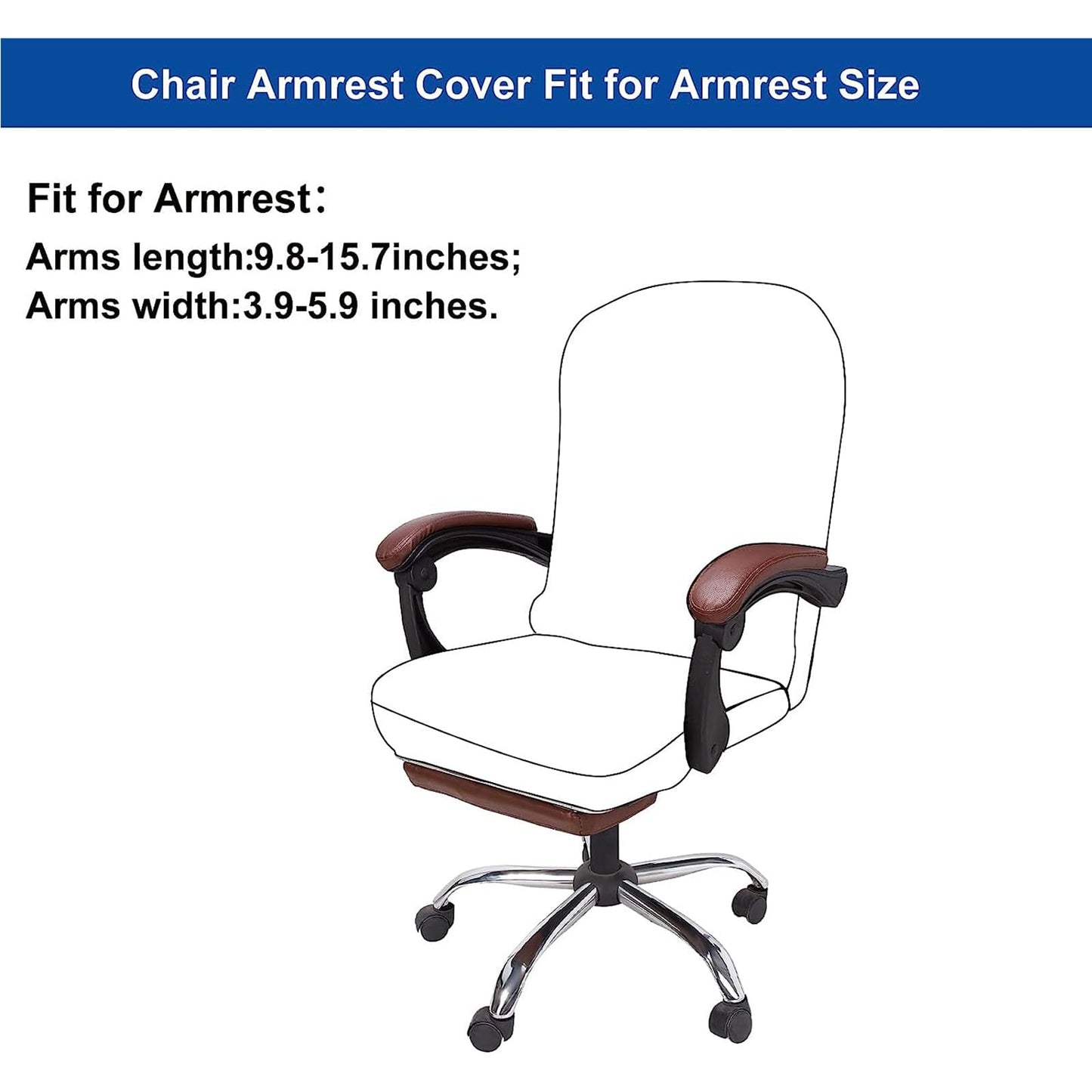 XIEHUZA 2 Pair Office Chair Armrest Covers, Office Removable Arm Rest Covering, Elastic Chair Armrest Pads, Office Seat Hand Rest Protector