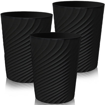 Xtrillogen 3PCS Plastic Waste Paper Bin,8L Small Bin with Threaded Texture,Slim Round Rubbish Waste Paper Basket,Trash Can for