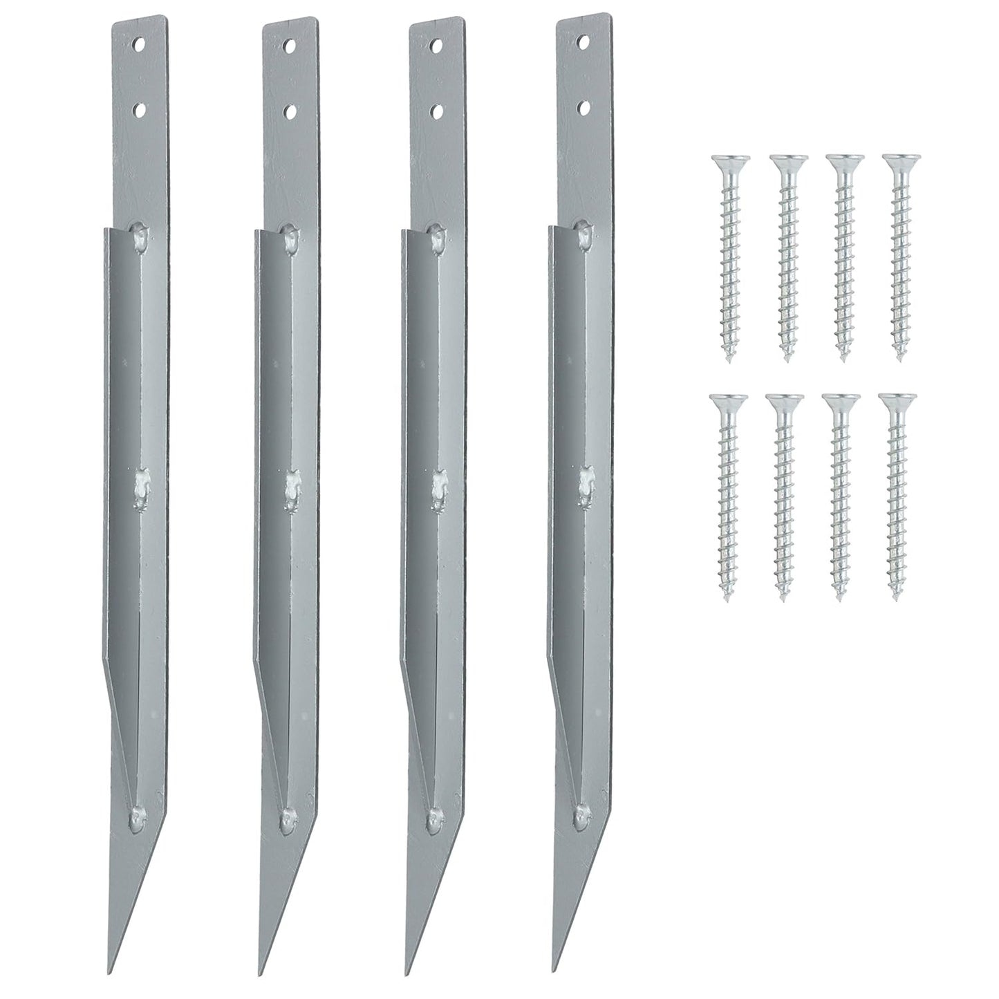 Clever Leon Pack of 4 Ground Anchors for Swing, Anchor Outdoor Swing, Ground Anchor for Rose Arch, Playhouse, Play Tower, Secure Anchor for Garden