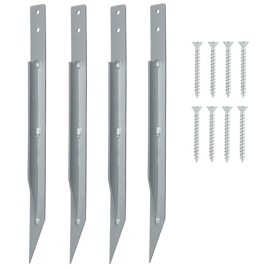 Clever Leon Pack of 4 Ground Anchors for Swing, Anchor Outdoor Swing, Ground Anchor for Rose Arch, Playhouse, Play Tower, Secure Anchor for Garden
